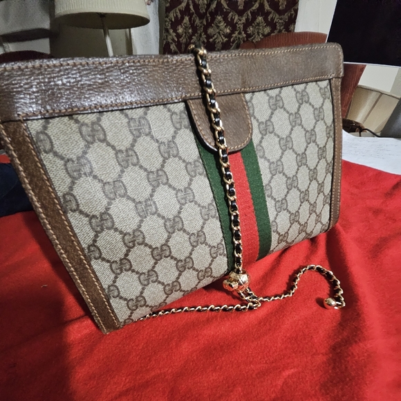 Gucci GG Canvas Web Stripe Crossbody Bag in Brown/Beige/Green/Red - Picture 2 of 16